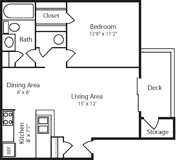 1 bedroom 1 bathroom floorplan