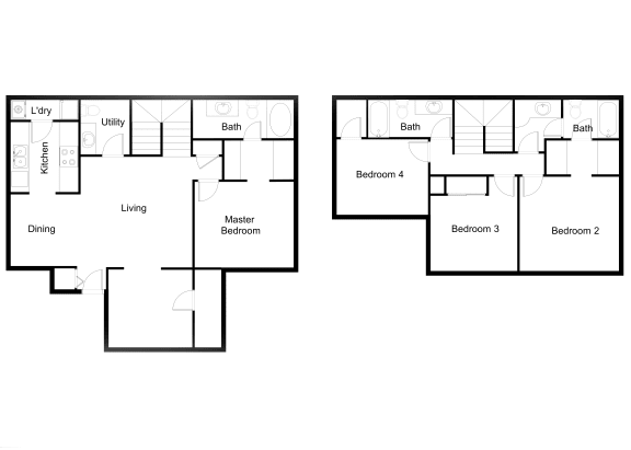 4 bedroom 3.5 bathroom floorplan at Desert Eagle Estates, Glendale, AZ 85303