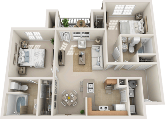 a floor plan of a two bedroom apartment