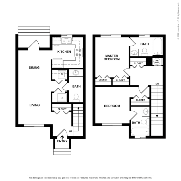 2 Bedroom 2 Bathroom Floor Plan