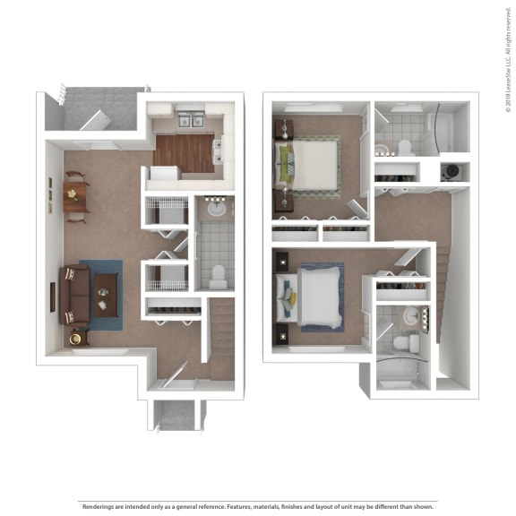 2 Bedroom 2 Bathroom Floor Plan