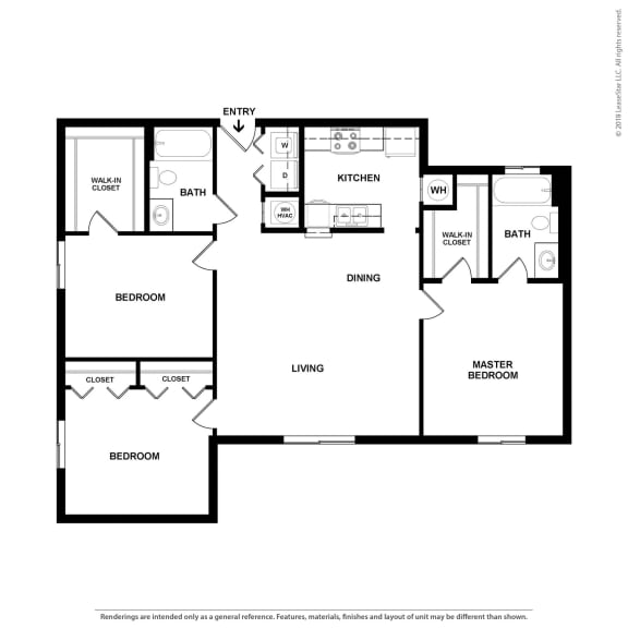 3 Bedroom 2 Bathroom Floor Plan