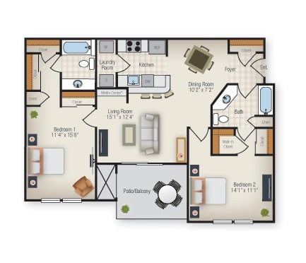 The Homestead two bedroom floorplan