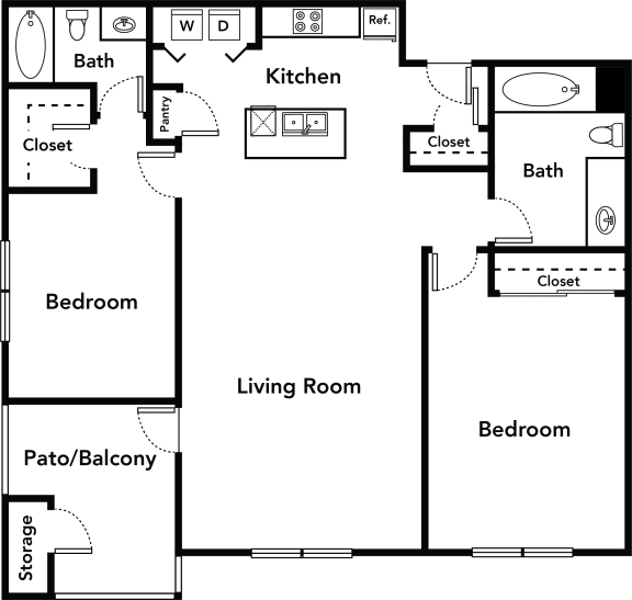 Floor plan 2 bed 2 bath