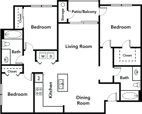 Floor plan 3 bed 2 bath