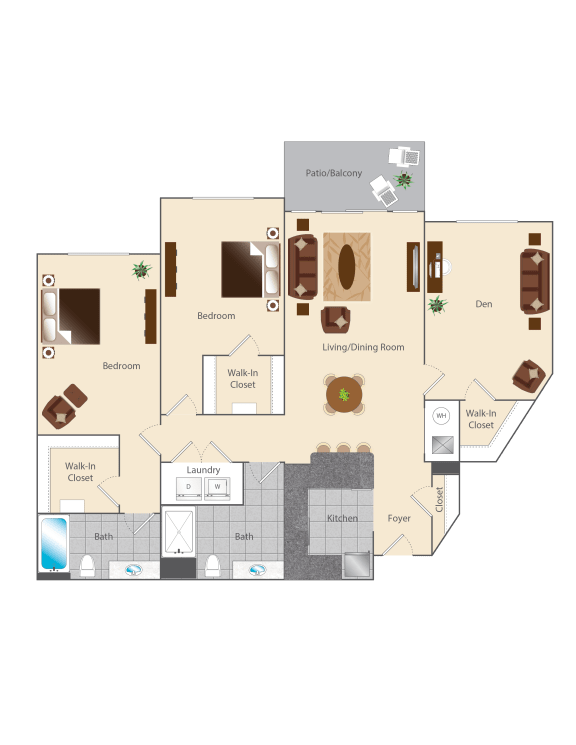 a floor plan of a 2 bedroom