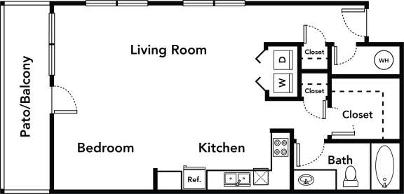 Floor plan Studio with one bath