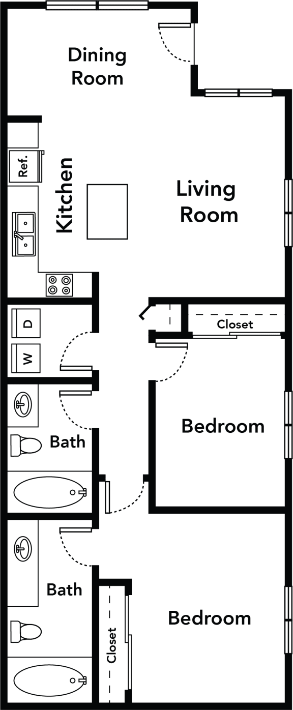 Floor plan 2 bed 2 bath