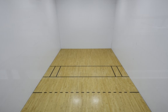 Empty indoor racquet ball court