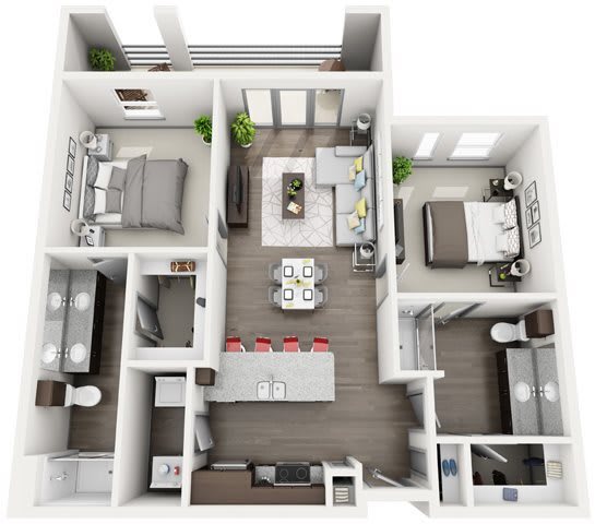 Two bedroom floorplan