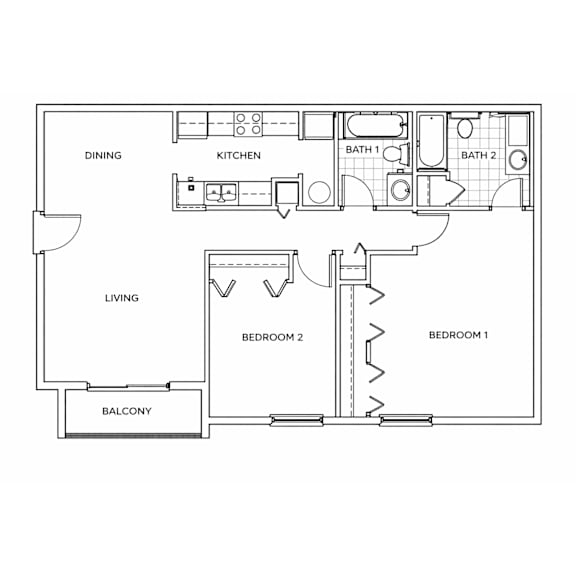 Floor Plan  A black and white floor plan of a house with labeled rooms.