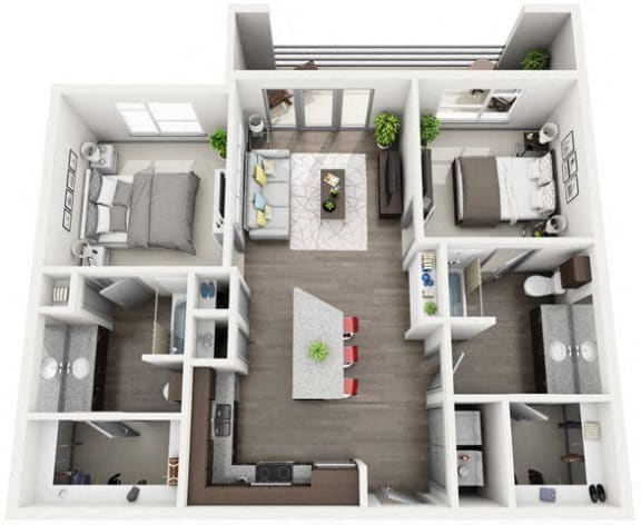 Two bedroom floorplan