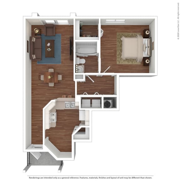 Campania 1 Bedroom 1 Bathroom Floor Plan