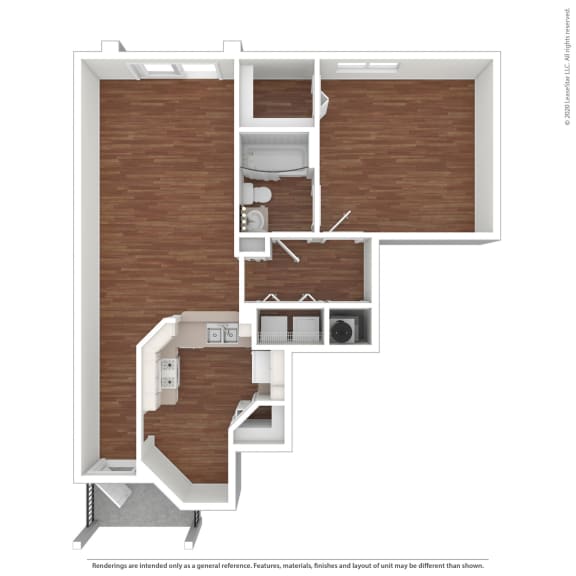 Campania 1 Bedroom 1 Bathroom Floor Plan