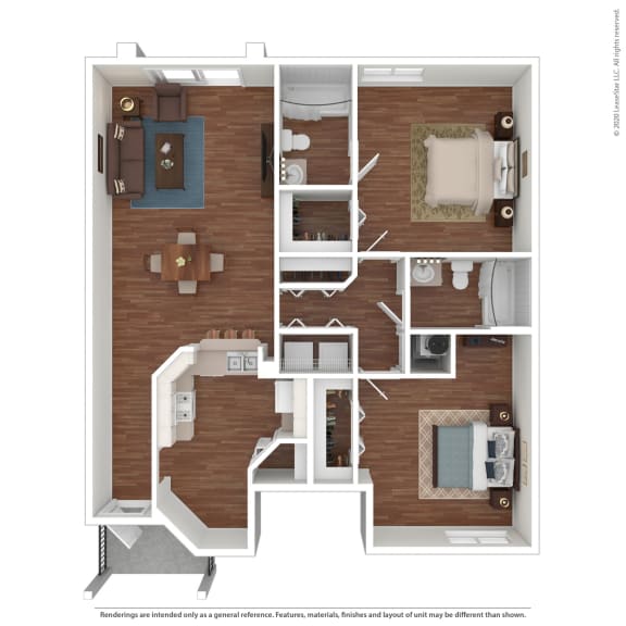 Florence 2 Bedroom 2 Bathroom Floor Plan