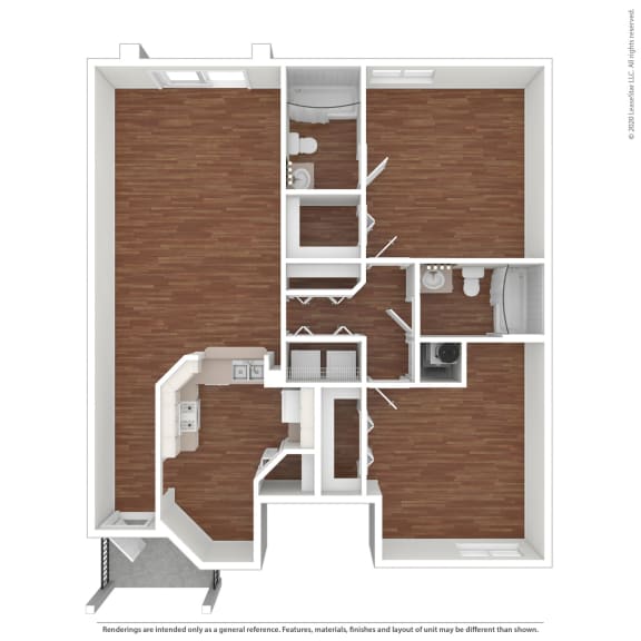 Florence 2 Bedroom 2 Bathroom Floor Plan
