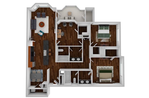 Floor Plan  Floor plan 3 bed 2 bath A at Ethan Pointe Apartments, Greensboro, North Carolina