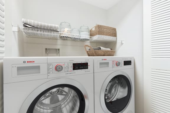 a washer and dryer in a laundry room