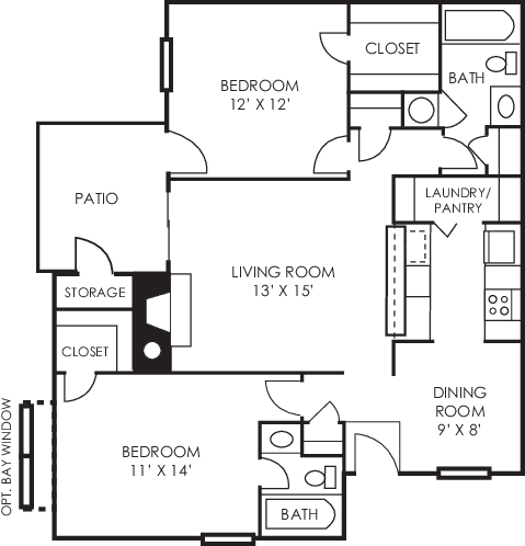 Bradford two bedroom floorplan