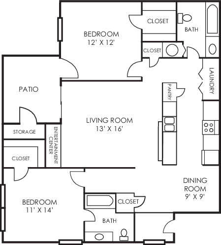 Redwood two bedroom floorplan