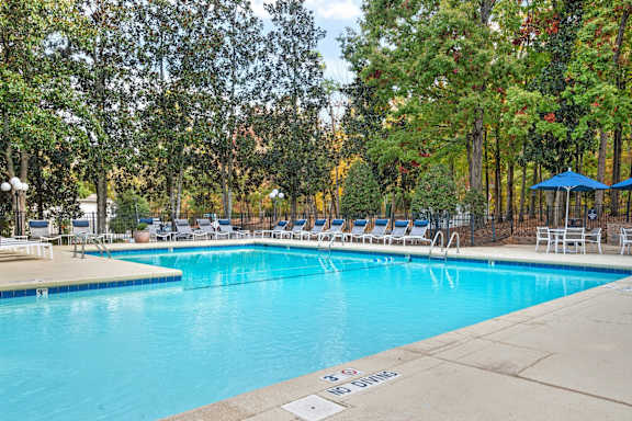 A large swimming pool at Woodlyn on the Green Apartment Homes, Cary, NC