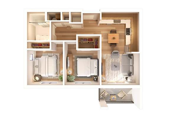 a floor plan of a house with a bedroom and a bathroom
