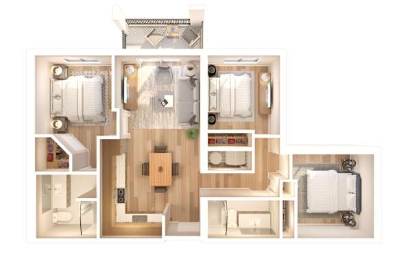 a floor plan of a house with a bedroom and a bathroom
