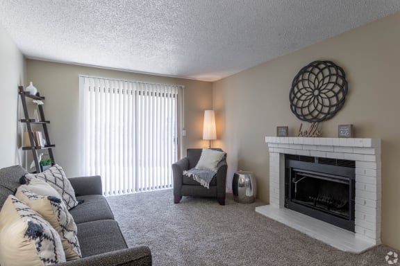 Fireplace with Upgraded Interiors at Copper Ridge Apartments, Renton, 98055