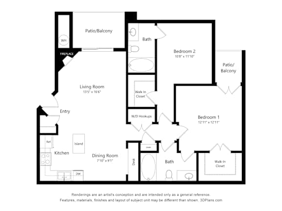 A black and white drawing of a house layout.
