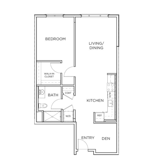 Floor Plan  A1.1 1x1 846 sqft