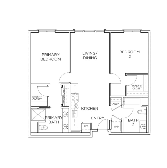 Floor Plan  B1 2x2 1050 sqft