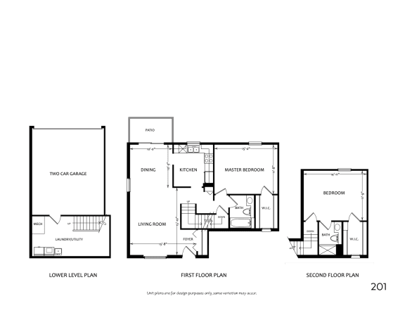 the lavender home floor plan first floor and second floor  at Mainstreet Village, Michigan, 48375