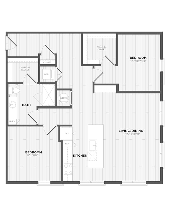 A black and white image of a floor plan for a house.