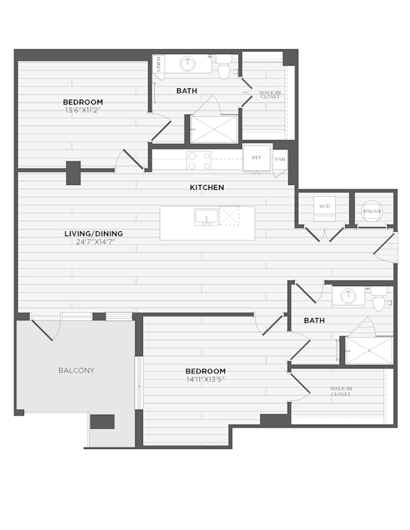A black and white floor plan of a house with labeled rooms.