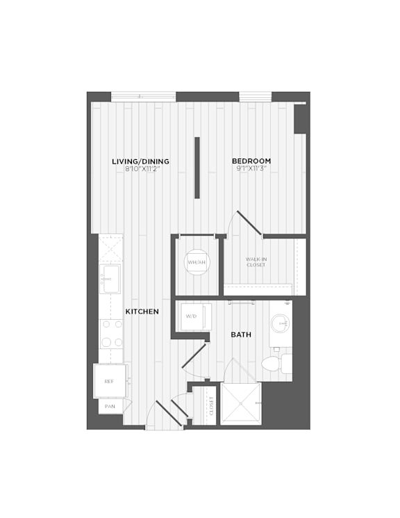A black and white image of a floor plan for a home.