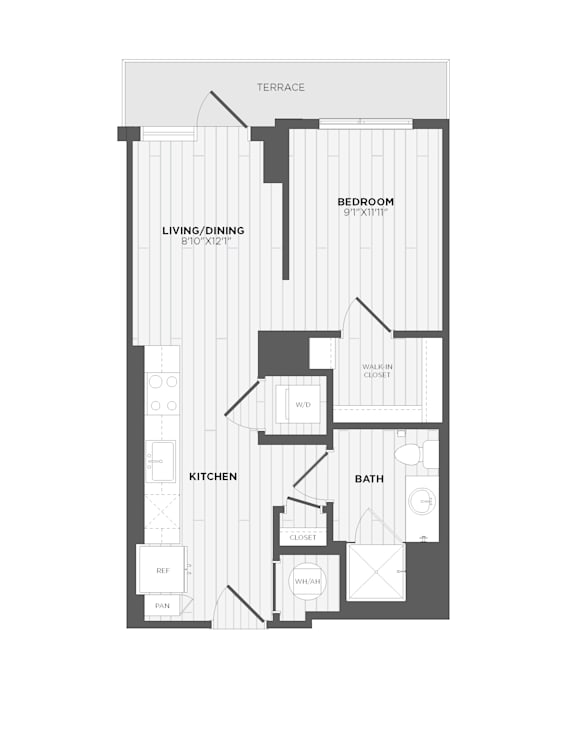 A black and white image of a floor plan for a house.