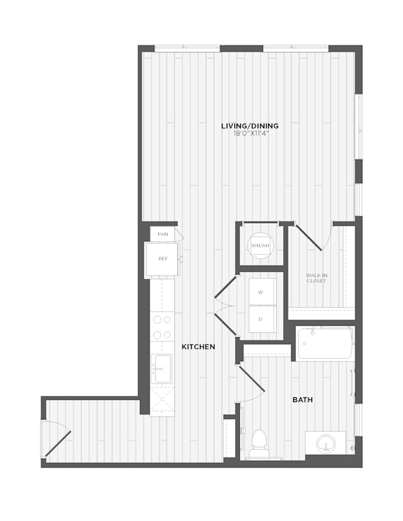 A black and white image of a floor plan for a living and dining room.