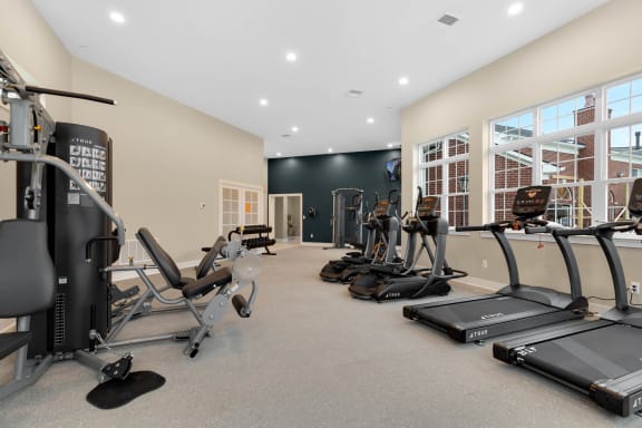 Fitness Center With Modern Equipment at Mainstreet Village, Novi
