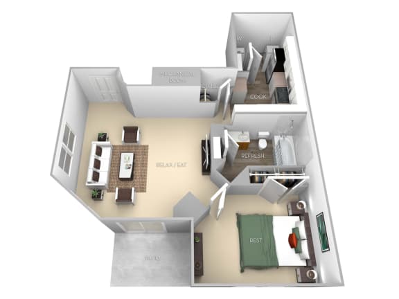 Adams II Barrington Park 1 bedroom 1 bath floor plan Adams II Barrington Park 1 bedroom 1 bath floor plan apartment at Barrington Park Apartments, Manassas, VA, 20110