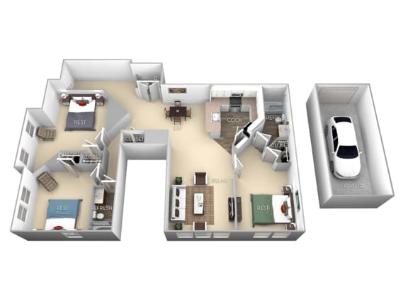 Arthur Barrington Park 3 bedroom 2 baths floor plan Arthur Barrington Park 3 bedroom 2 baths floor plan apartment at Barrington Park Apartments, Manassas, VA, 20110