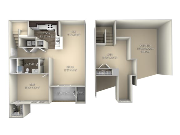 Dogwood Loft Woodland Park 2 bedroom 1 bath unfurnished floor plan Dogwood Loft Woodland Park 2 bedroom 1 bath unfurnished floor plan apartment in Herndon VA