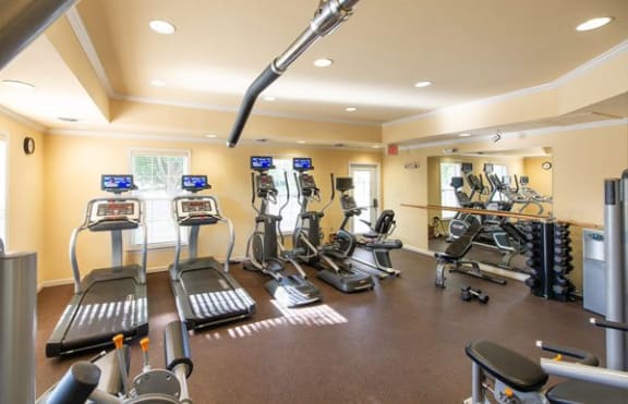 Cardio equipment at the fitness center at Saratoga Square, Springfield, VA