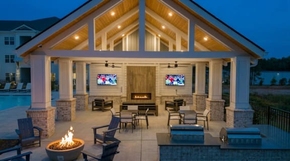 Courtyard Firepit Patio at The Landings at Hard Scrabble, Columbia, 29203