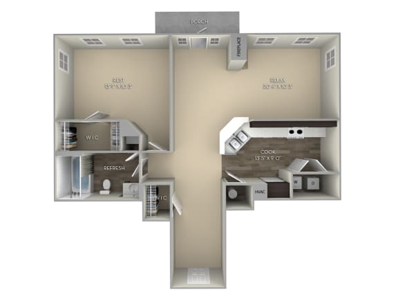 Maple Woodland Park 1 bedroom 1 bath unfurnished floor plan Maple Woodland Park 1 bedroom 1 bath unfurnished floor plan apartment in Herndon VA