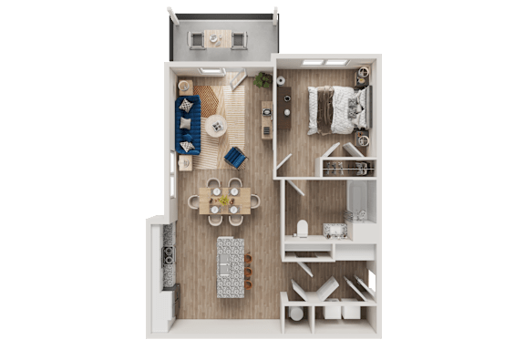 One Bedroom A Floor Plan at The Landings at Hard Scrabble, South Carolina