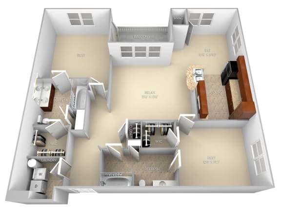 2-bedroom-2-bath-unfurnished at The Villagio Apartments, Fayetteville