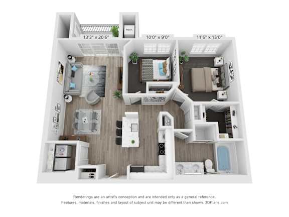2 Bedroom B3 floorplan