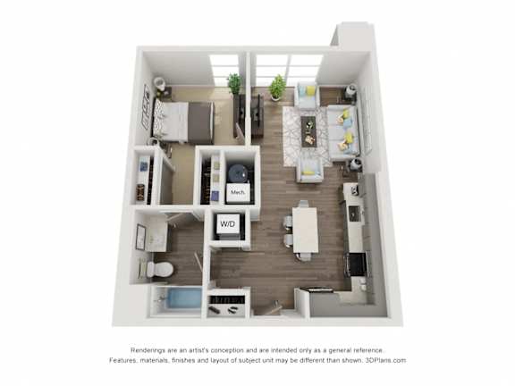 1 Bedroom A2 floorplan