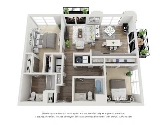 2 Bedroom B2 floorplan