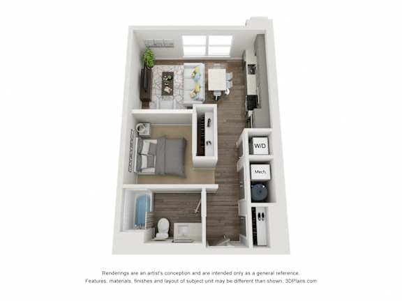 Studio 2 floorplan